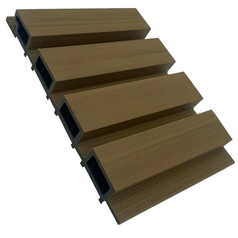 brown wood plastic composite siding fluted wall panel