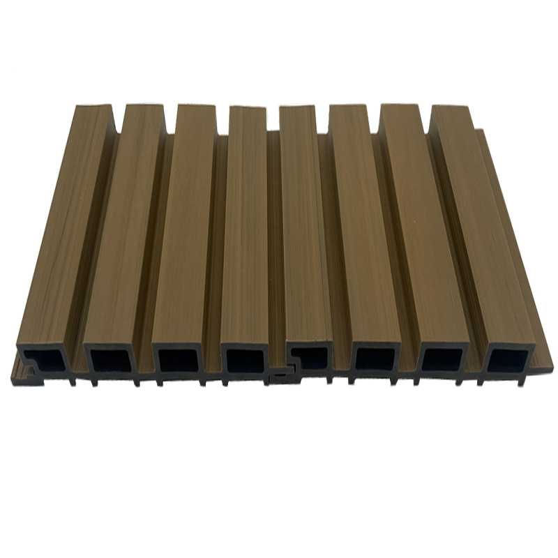 brown wood plastic composite siding fluted wall panel