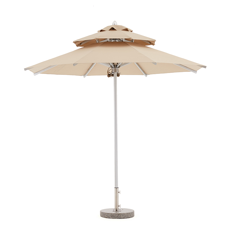 aluminium double vent commercial resort umbrella decor