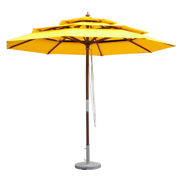 3 layer wooden beach parasol decorative umbrella