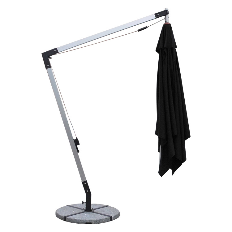 Black cantilever umbrella