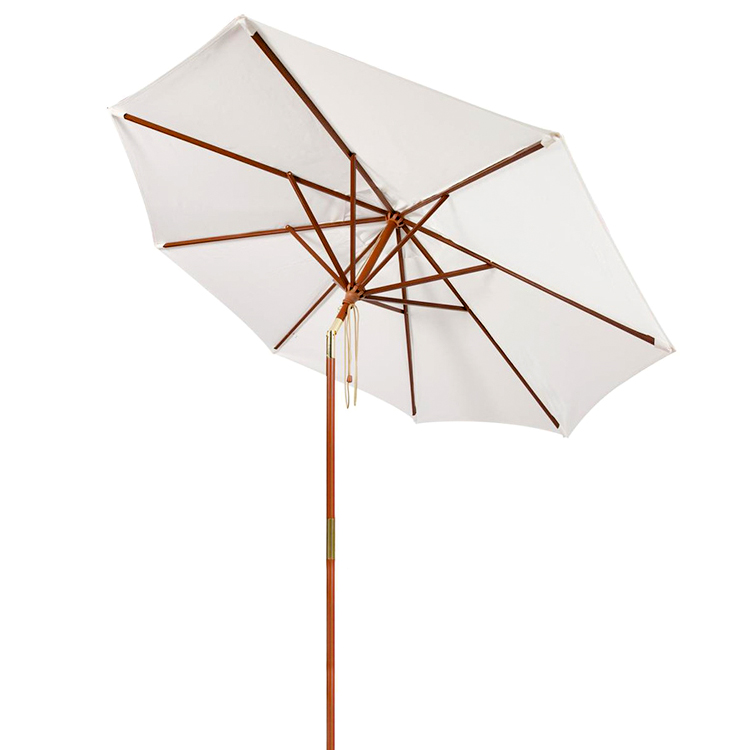 wooden tilt patio sun umbrella for resort beach