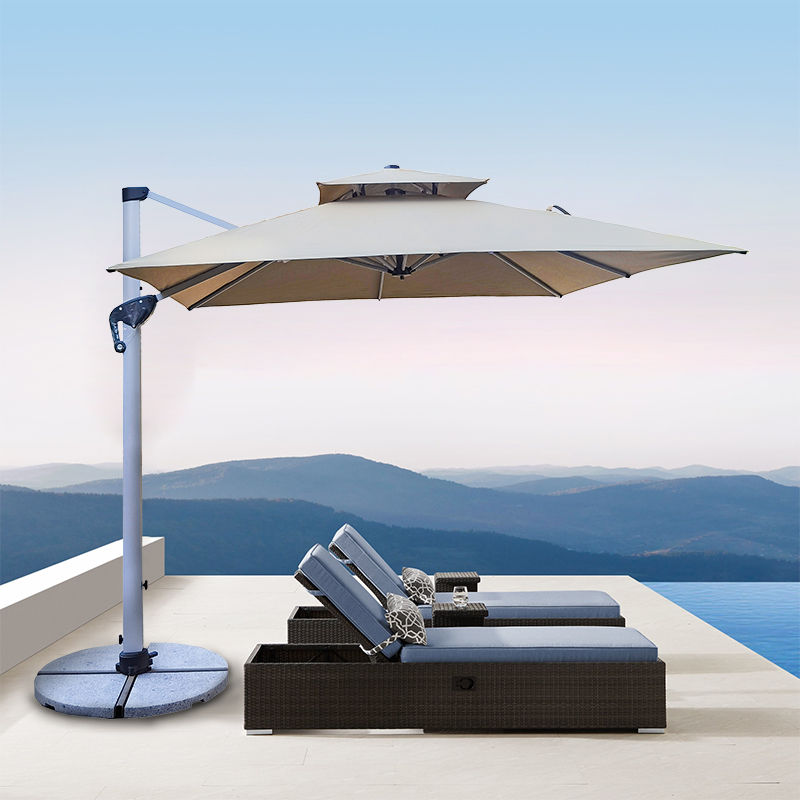 Solar Led Light Commercial Outdoor Cantilever Umbrella
