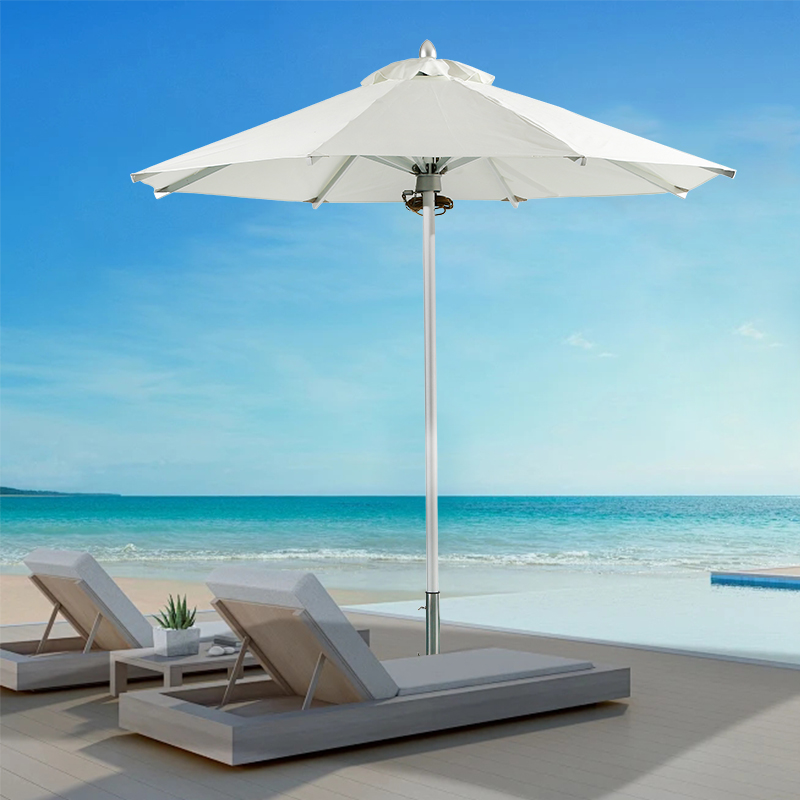 white luxury aluminum outdoor parasol for terraces