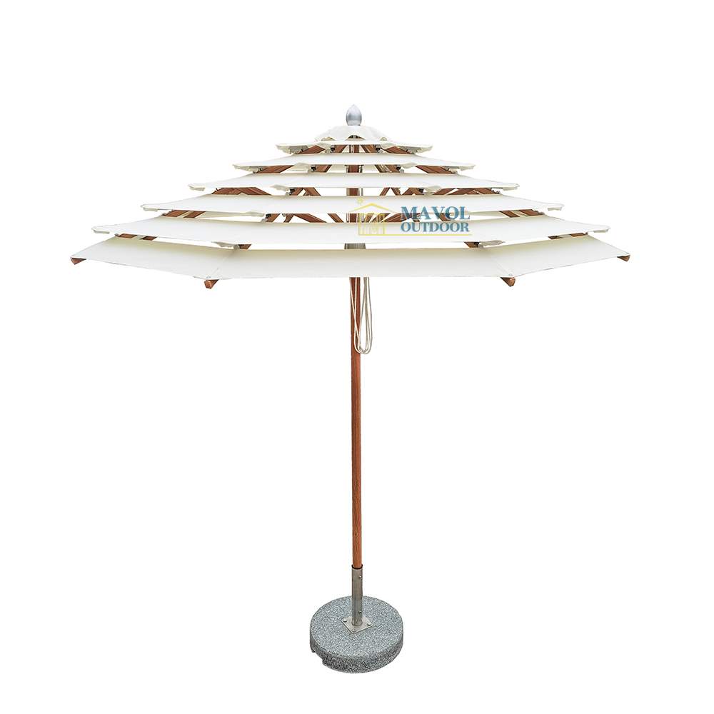 Decorative multi layer parasol outdoor beach umbrella