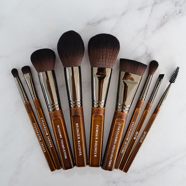 Vegan Brush Set Makeup Brush Cleaner Private Label Foundation Makeup Brushes With Bag