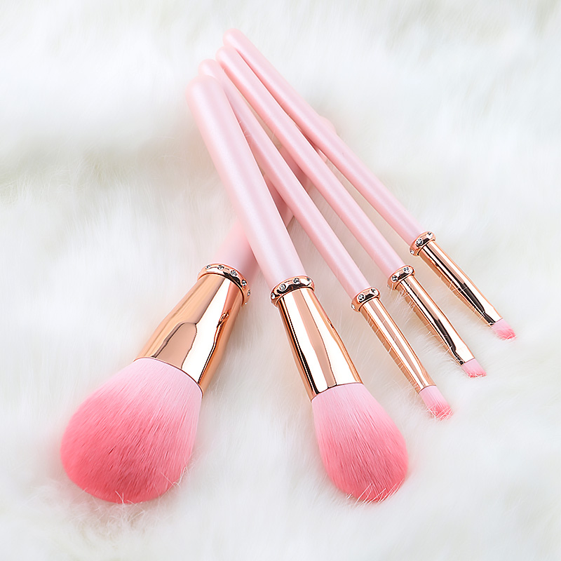 Diamond Glitter Makeup Brush Set Private Label Makeup Brush Maquillaje Pink Drill Plastic Cosmetic Brushes