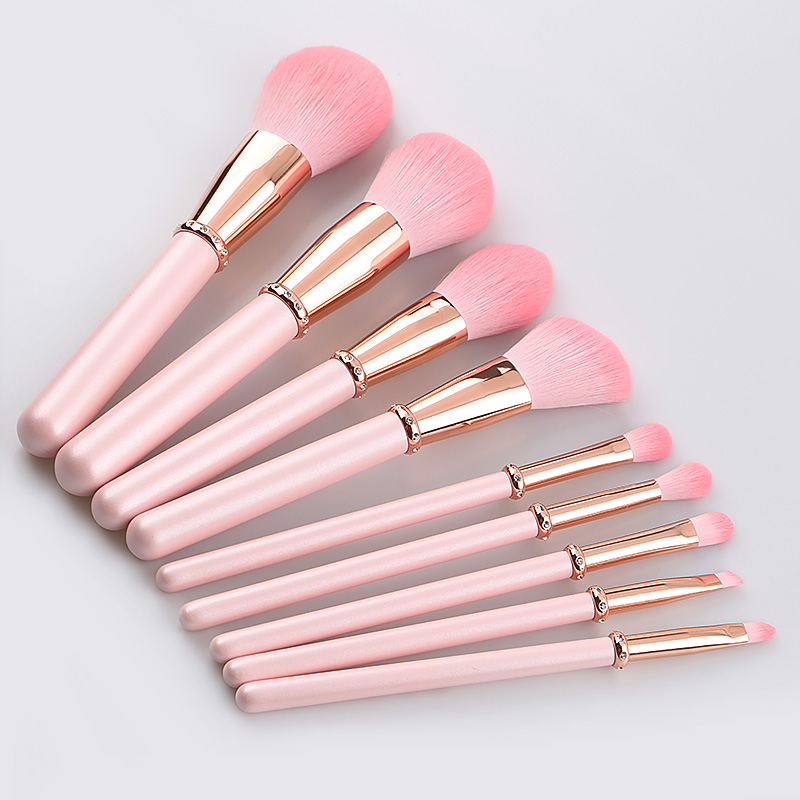 Diamond Glitter Makeup Brush Set Private Label Makeup Brush Maquillaje Pink Drill Plastic Cosmetic Brushes