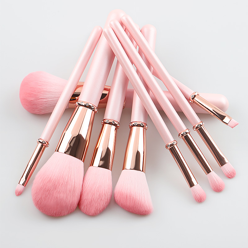 Diamond Glitter Makeup Brush Set Private Label Makeup Brush Maquillaje Pink Drill Plastic Cosmetic Brushes