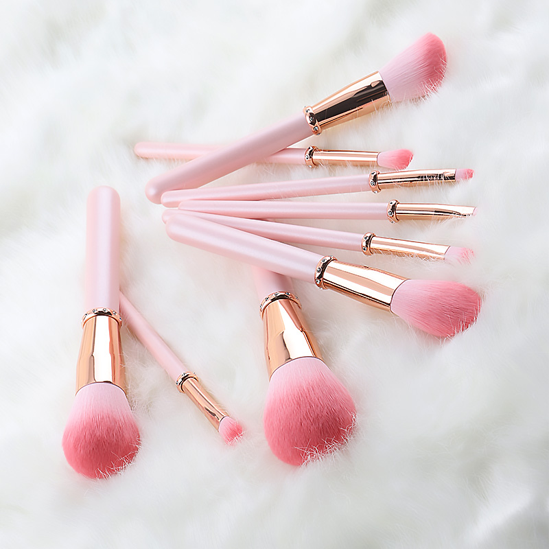 Diamond Glitter Makeup Brush Set Private Label Makeup Brush Maquillaje Pink Drill Plastic Cosmetic Brushes