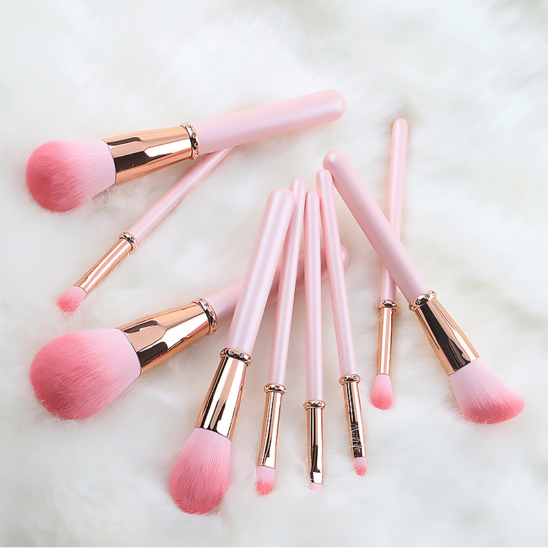 Diamond Glitter Makeup Brush Set Private Label Makeup Brush Maquillaje Pink Drill Plastic Cosmetic Brushes