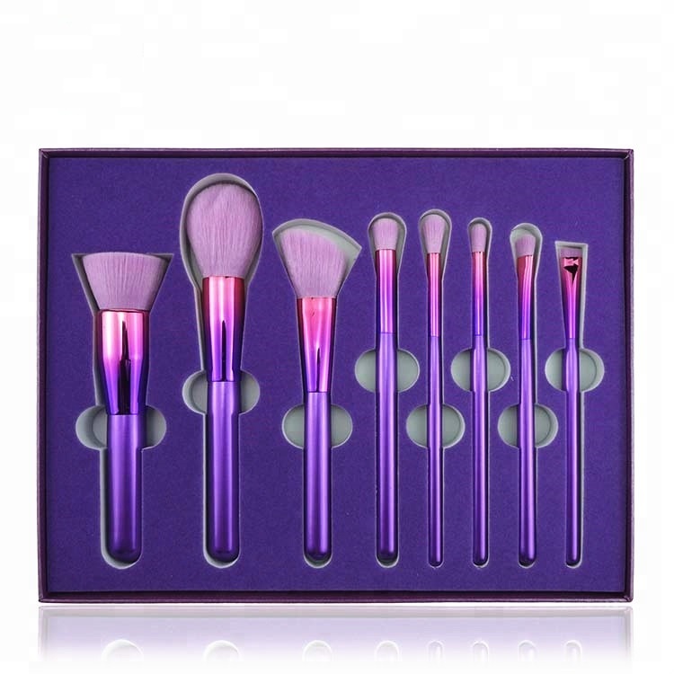 Premium Purple Synthetic Soft Vegan Makeup Brushes Sets