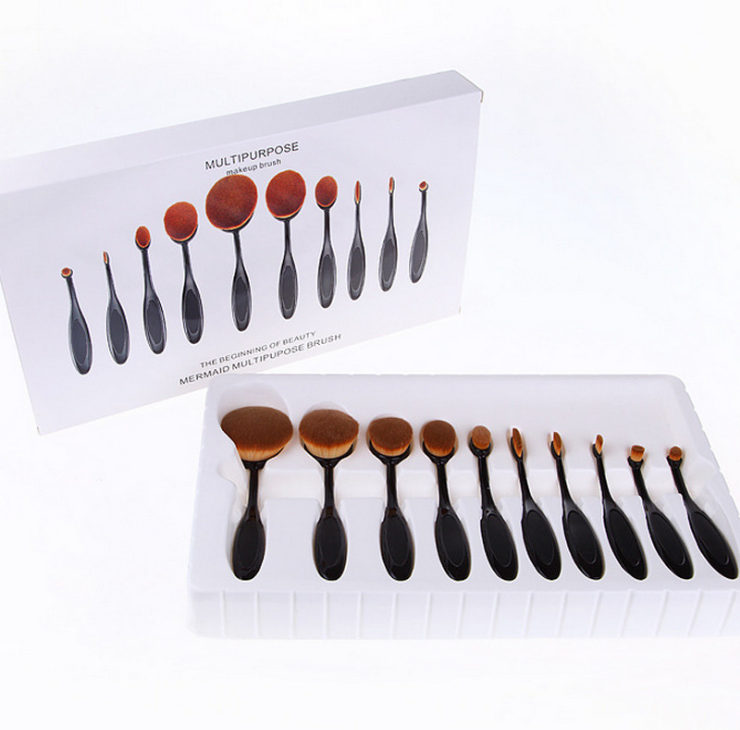 High Quality Professional 10pcs Toothbrush Makeup Brush Sets