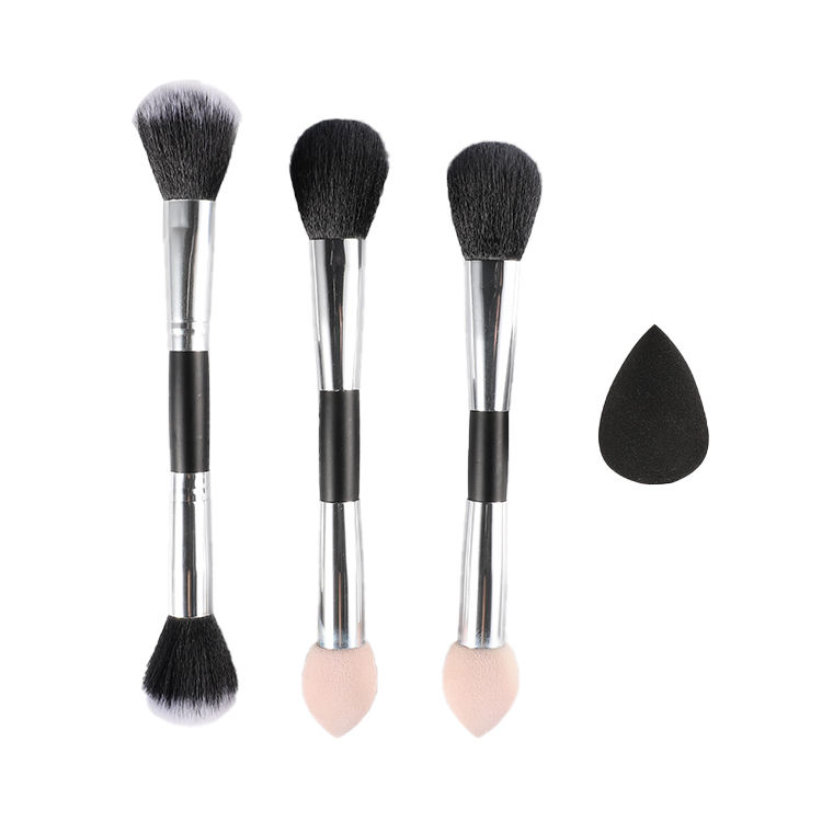 Professional Double-end Eye Brow Makeup Brushes Manufacturers Angled Eyebrow Brush