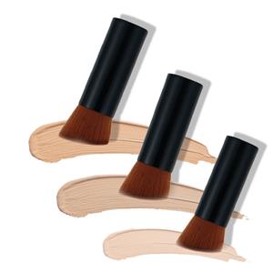 Angled foundation makeup brush