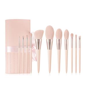 11pcs Pink Makeup Brushes With Customized Makeup Brush Cosmetic Bag