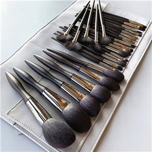 Natural Hair Black Colour Makeup Brush Set Professional Goat Hair Powder Brush