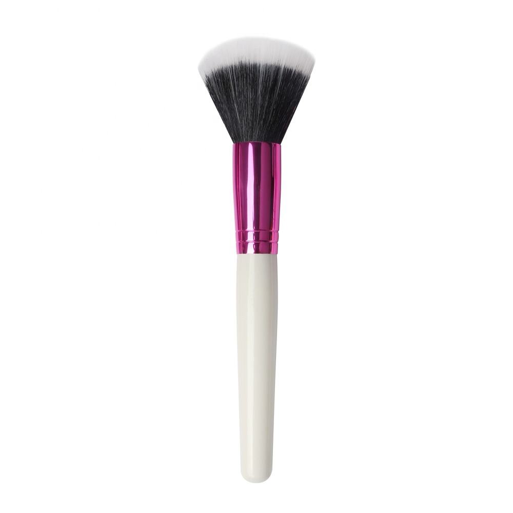 Pink colour makeup brushes round mushroom kabuki brushes