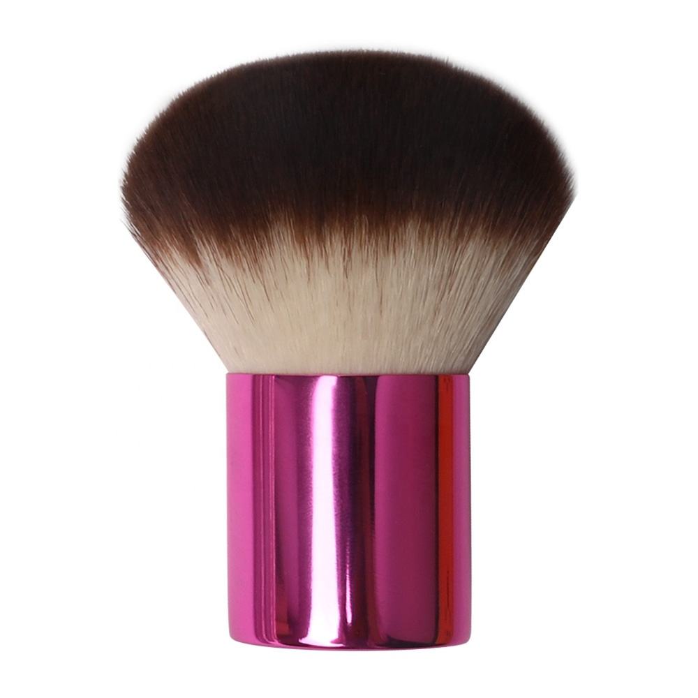 Pink colour makeup brushes round mushroom kabuki brushes