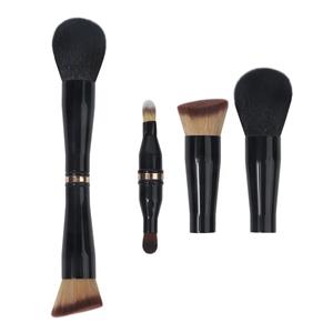 Customized Dual End Foundation Powder Buffer and Contour Synthetic Cosmetic brush 2 in 1 brush applicator