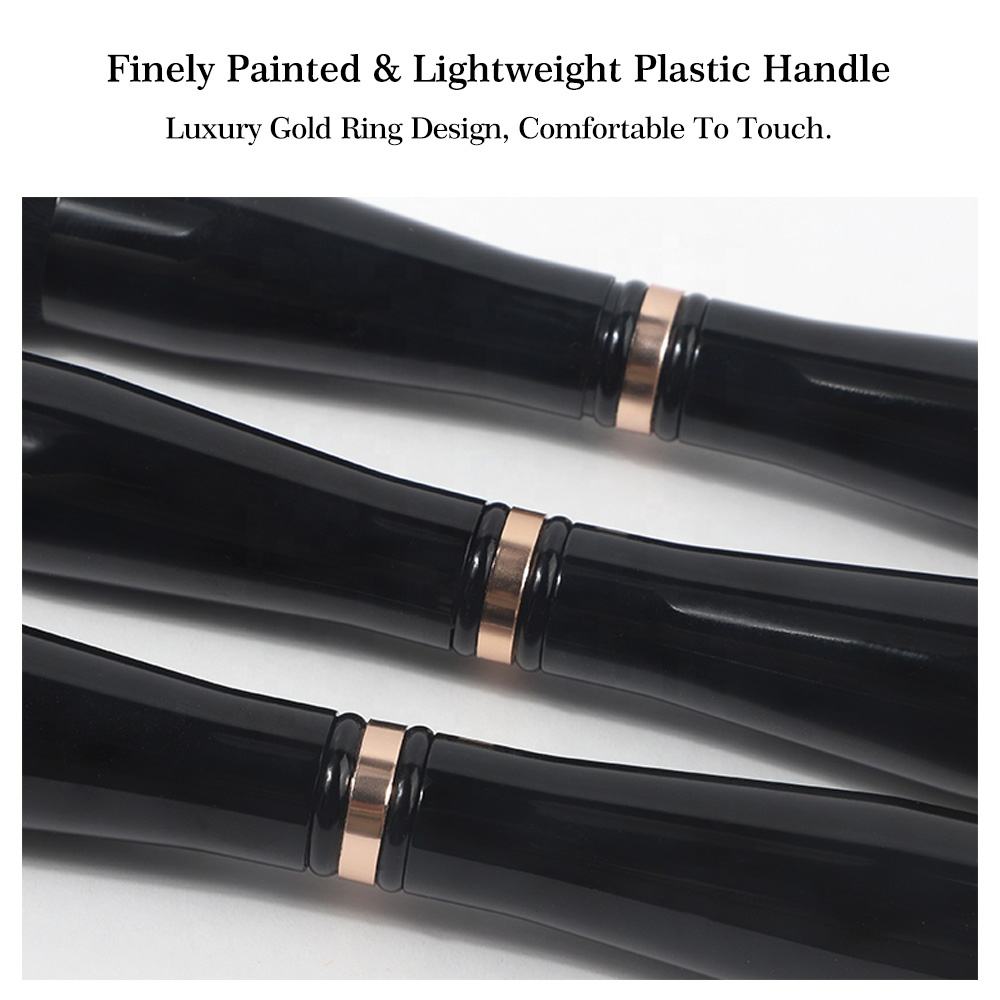 Customized Dual End Foundation Powder Buffer and Contour Synthetic Cosmetic brush 2 in 1 brush applicator