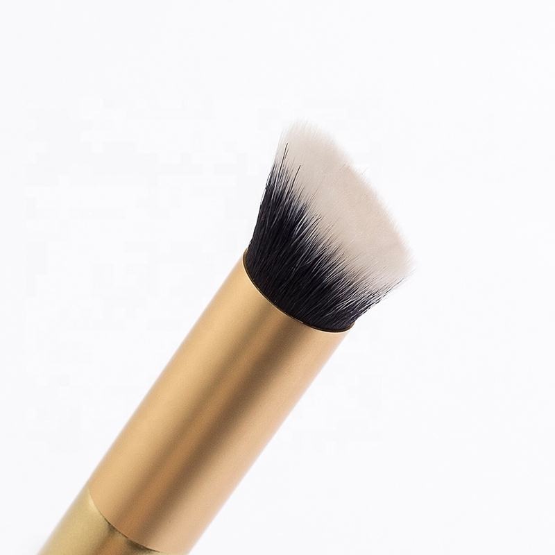 Rose gold Dual End Foundation Buffer and Contour Synthetic Cosmetic brush 2 in 1 brush applicator