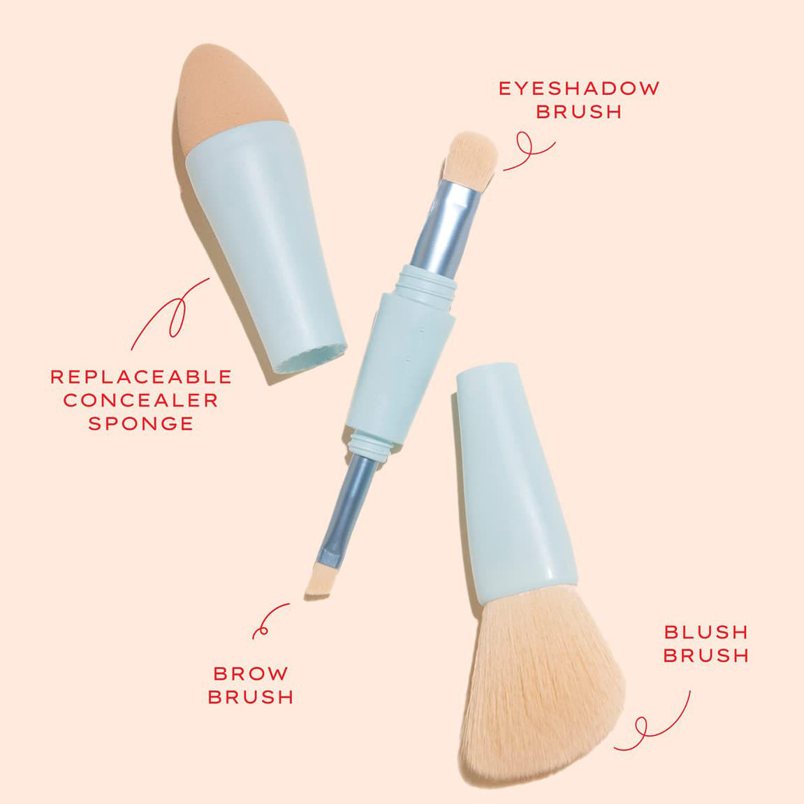 Dual End Foundation Contour Synthetic bristles Cosmetic brush 2 in 1 brush applicator