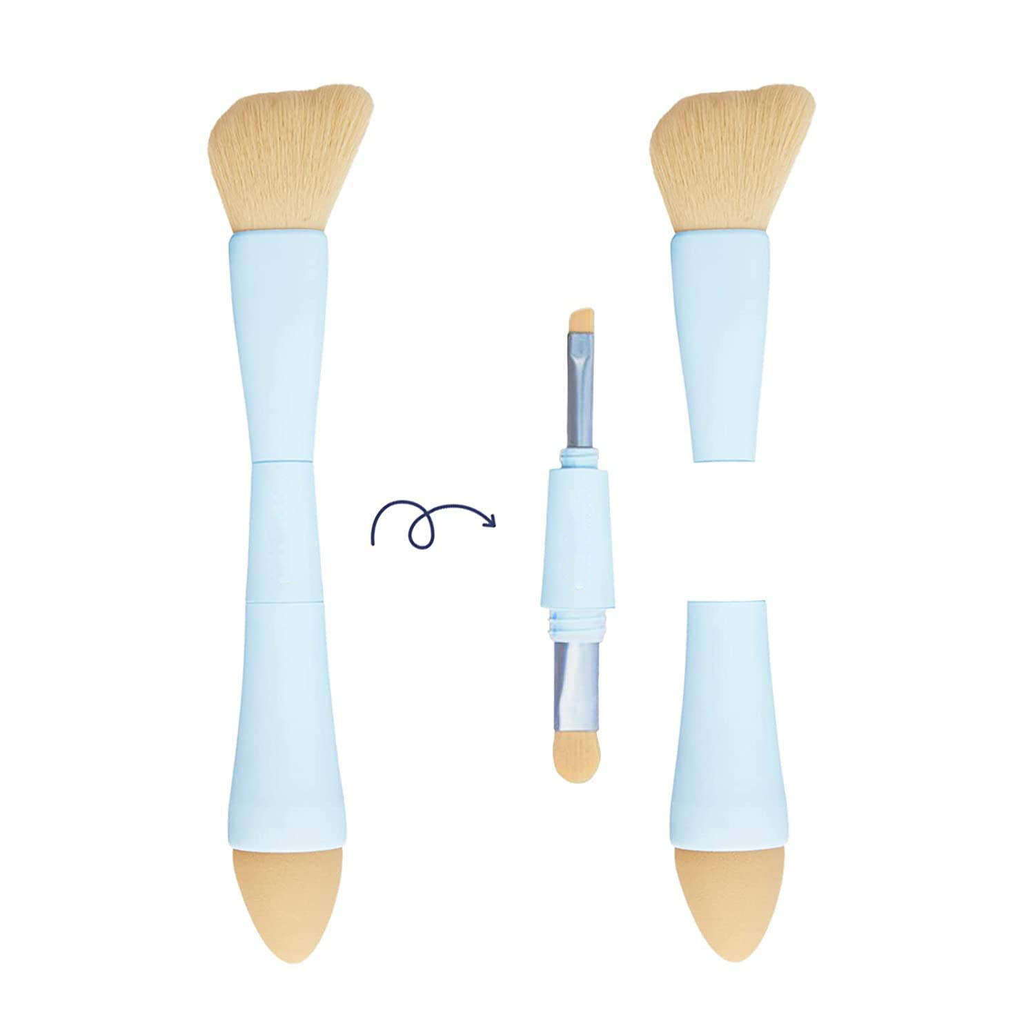 Dual End Foundation Contour Synthetic bristles Cosmetic brush 2 in 1 brush applicator