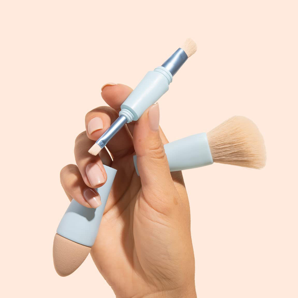 Dual End Foundation Contour Synthetic bristles Cosmetic brush 2 in 1 brush applicator