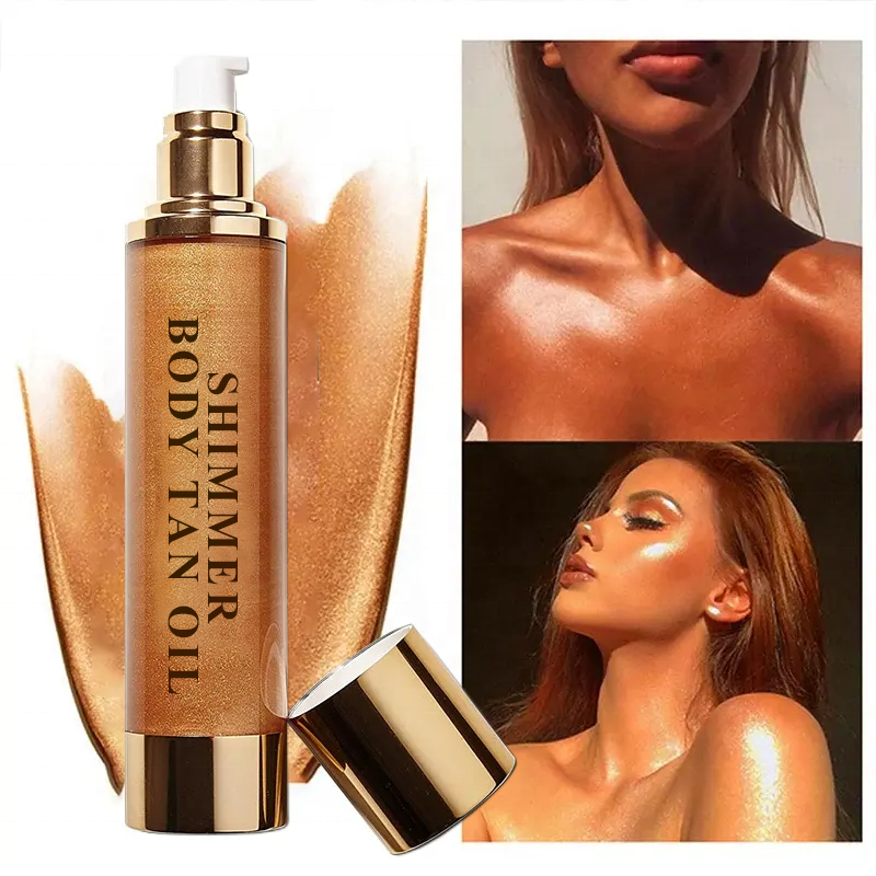 Shimmering Body Shimmer Oil Bronzer Highlighters Highlights Glitter Tanning Spray Gel Lotion Drops