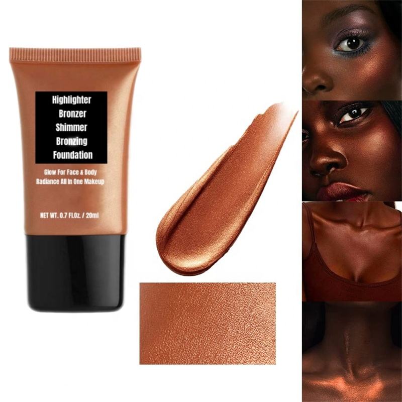 Cruelty-Free Shimmer Bronzing Foundation Highlighters Bronzer Glow Liquid Illuminator For Contour Makeup Face Body illLuminizer