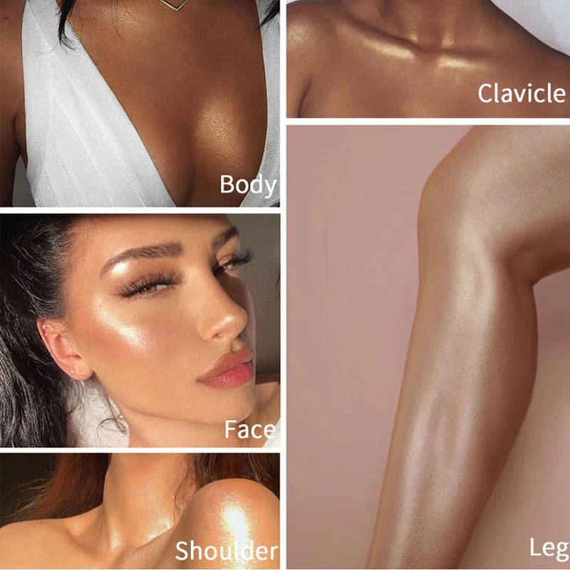 Face Liquid illLuminizer Body Highlighter Makeup Smooth Shimmer Dry Oil Glow Glitter Foundation