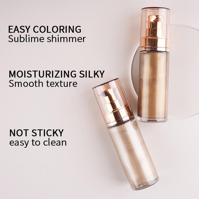 High Quality DIY Wow Vegan Face Cosmetics Shimmer Wholesale 6 Colors Luxury Bronzer Natural OEM Makeup Face Liquid Highlight