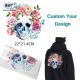 Low MOQ Skull Logo DTF Printed Labels Plastisol Heat Transfer Sticker Printing for Clothing