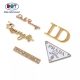 Custom Engraved Brand Letters Name Round Garment Accessories Metal Logo Labels Tag for Clothing