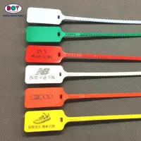 高品質のカスタムロゴ使い捨てプラスチックシールジップタイ、書き込み可能なタグ付き