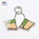 High Quality Printing Custom Clear Logo Laser Cut Keychains with Acrylic