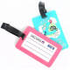 Custom 3D Brand Logo Soft PVC Travel Luggage Tag with Black Belt and Paper Card