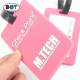 Custom 3D Brand Logo Soft PVC Travel Luggage Tag with Black Belt and Paper Card