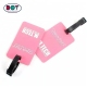 Custom 3D Brand Logo Soft PVC Travel Luggage Tag with Black Belt and Paper Card