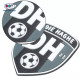 Custom Design Soccer Club Logo Suede Silicon Patches with Iron On Backing