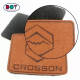 Custom Hot Press Brand Name Logo Faux Leather Hat Labels Soft Suede Patches with Hook and Loop