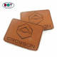 Custom Hot Press Brand Name Logo Faux Leather Hat Labels Soft Suede Patches with Hook and Loop