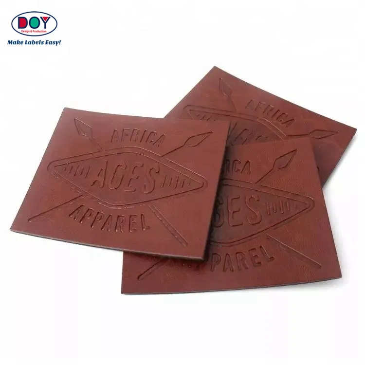 Toppe ed etichette in pelle PU con logo personalizzato con nome inciso per scarpe e borse