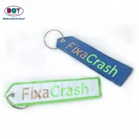 Key Ring Custom Branded Name Logo Embroidered Fabric Key Tag for Gift