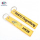 Custom Airplane Design Logo Sublimation Digital Printing Textile Satin Fabric Tag Keychain for Gifts