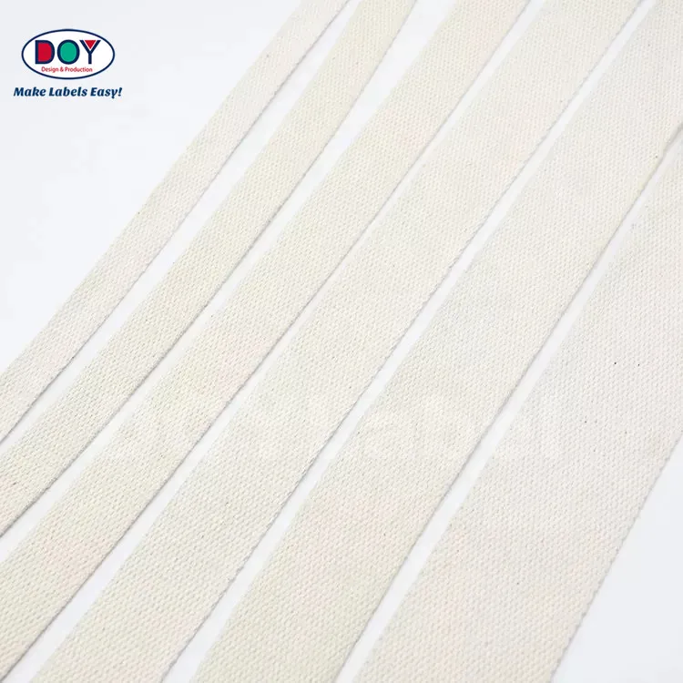 1-5cm in Stock Clothing Webbing Wholesale Blank 100% Cotton Woven Tapes Bands for Printed Labels
