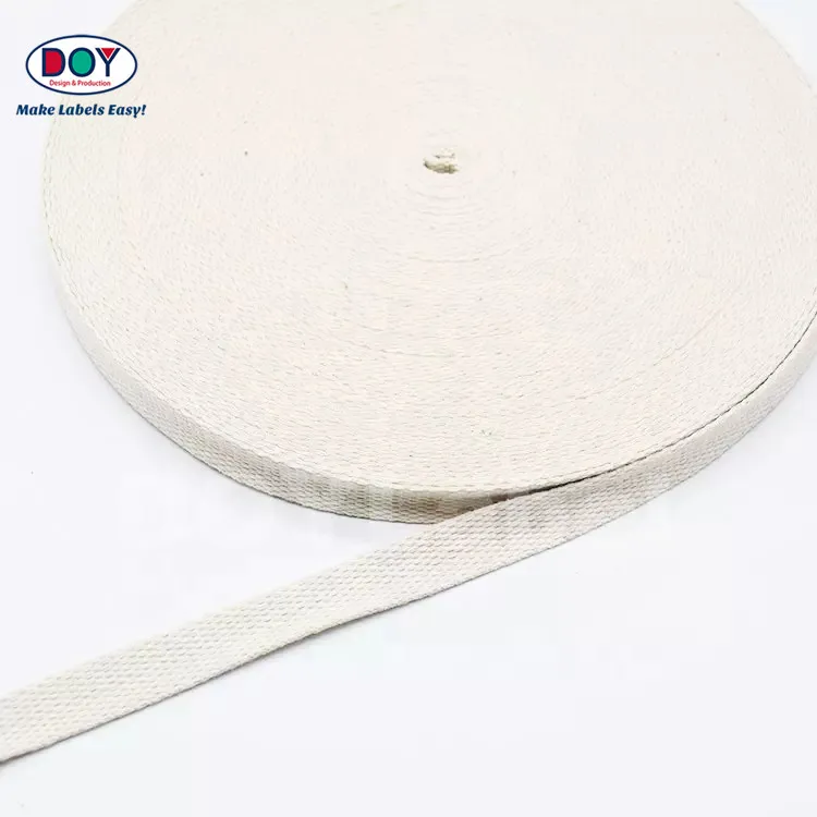 1-5cm in Stock Clothing Webbing Wholesale Blank 100% Cotton Woven Tapes Bands for Printed Labels