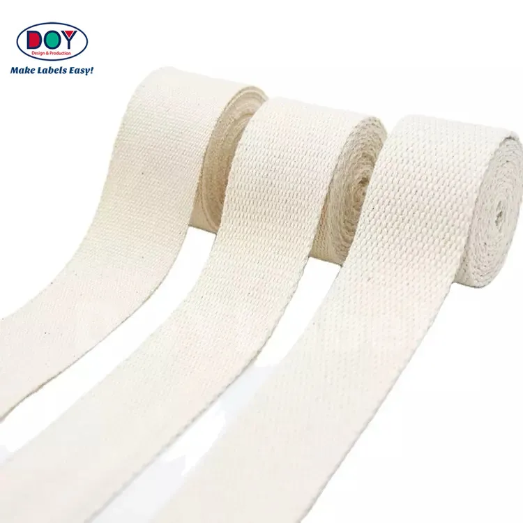 1-5cm in Stock Clothing Webbing Wholesale Blank 100% Cotton Woven Tapes Bands for Printed Labels