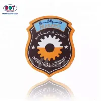 Custom Shape Brand Name Logo Adhesive Woven Labels Patches for Garment